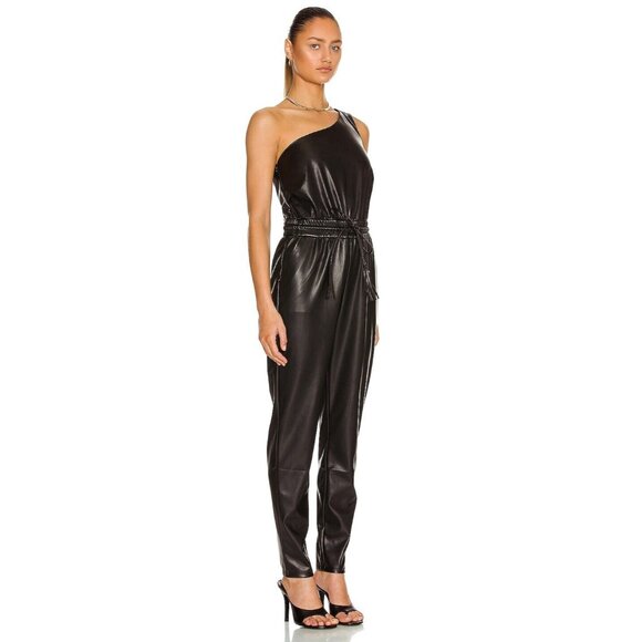 MOTHER The Landslide Hover Jumpsuit in Wax On, Wax Off Black - Picture 2 of 4